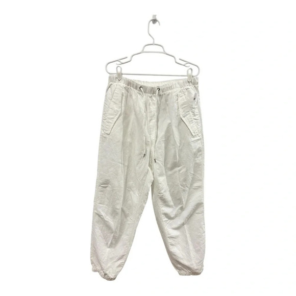 GAP Off White High Rise Linen-Cotton Utility Joggers with Washwell NWT - Picture 2 of 10